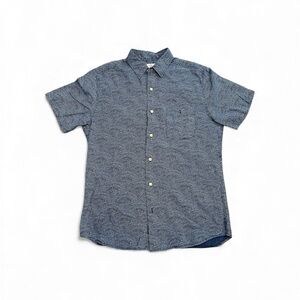 Faherty Navy Patterned Casual Shirt